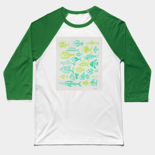 fish inkings lime turquoise Baseball T-Shirt